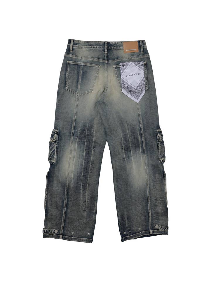 First Row - Wholesale Jeans - Men's - Y2K UTILITY CARGO DENIM PANTS9