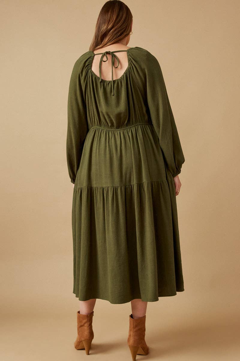 Hayden LA - Vente Robe – femme - Robe à étages pour femmes avec encolure à smocks et bordure en dentelle12