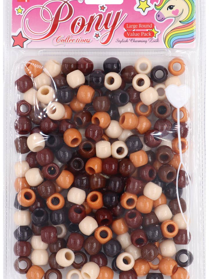 PAQUETE ECONÓMICO DE PERLAS REDONDAS GRANDES (MARRÓN SURTIDO) para venta al por mayor de MI Hair Distribution