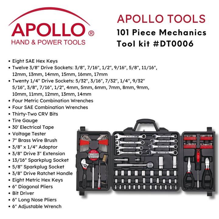 Apollo Tools - Wholesale Tool Set - 101 Piece Mechanic Tool Set1