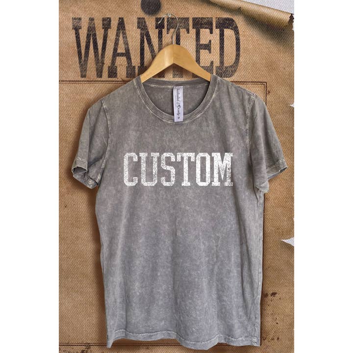 Illustrated Society - Wholesale Screen Printed T-Shirt - Women's - CUSTOM STATE VINTAGE MINERAL WASH GRAPHIC TEE