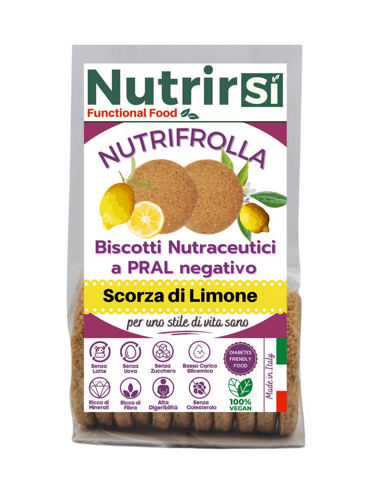 Nutrifrolla, Kekse mit Zitronenschale und niedrigem glykämischen Index für den Großhandel von Nutrirsi SRLS