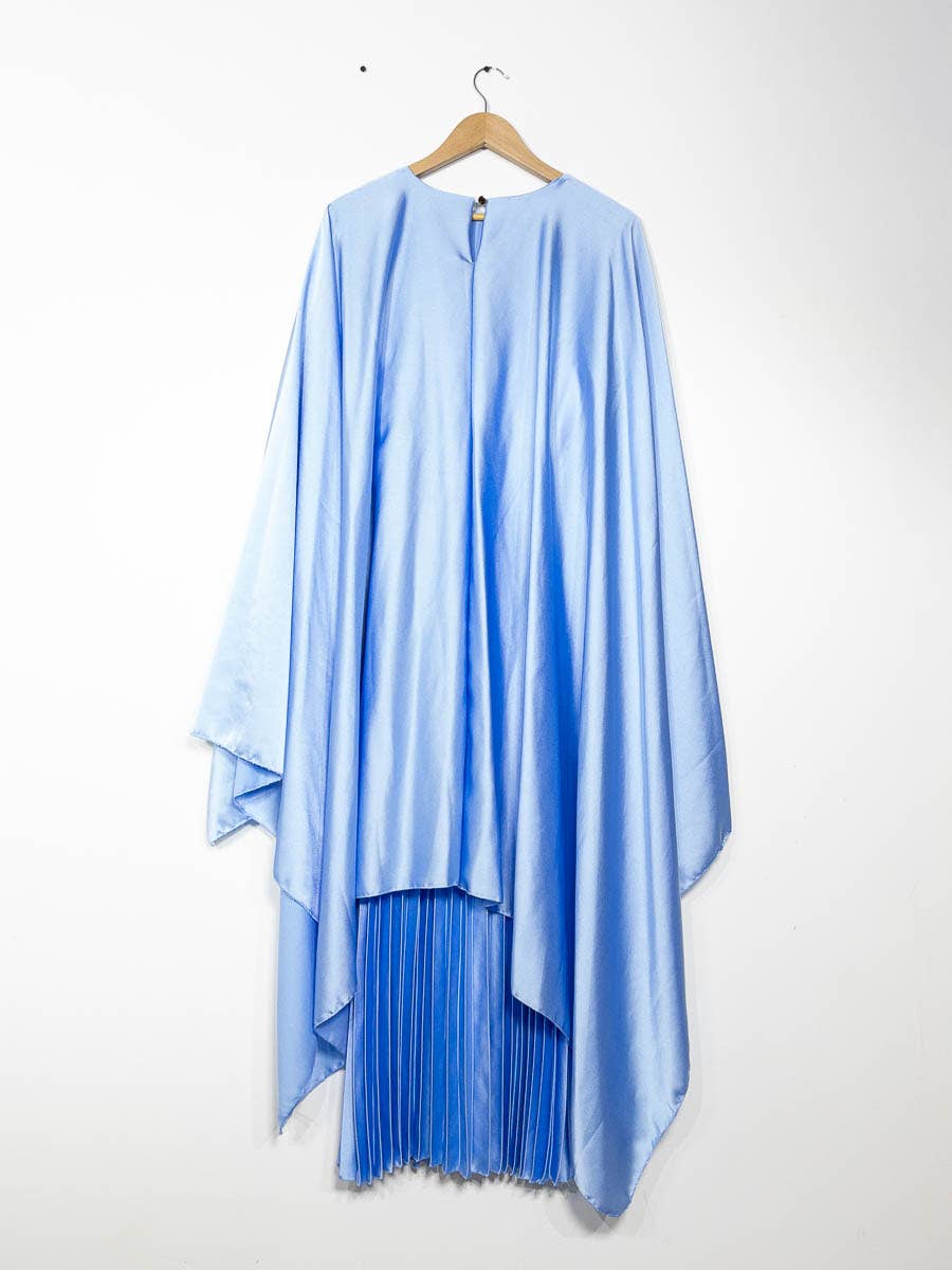 IDEAL OUTFIT - Vente Robe – femme - Abaya fluide plissée avec cape intégrée en satin ref:Y1026