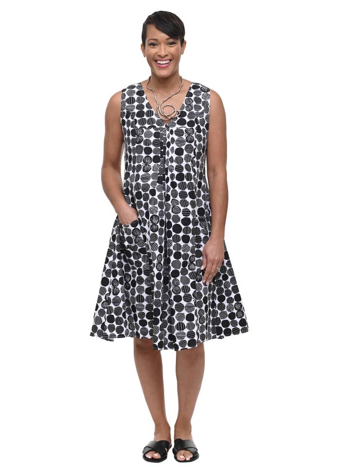 Tulip Clothing - Wholesale Jurk - Dames - CV656 Poppie Jurk in Witte Marmer*