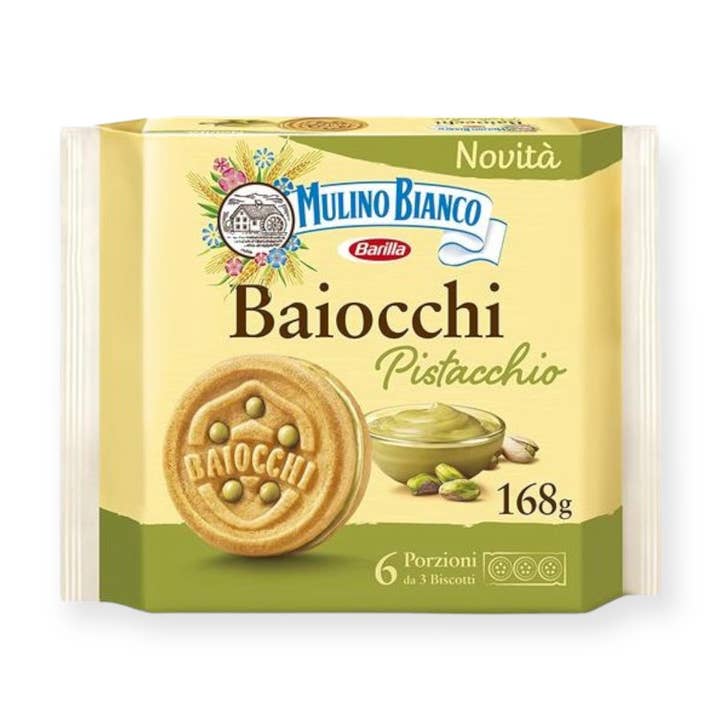 Mulino Bianco Baiocchi with Pistachio 168g for wholesale by Made in eatalia