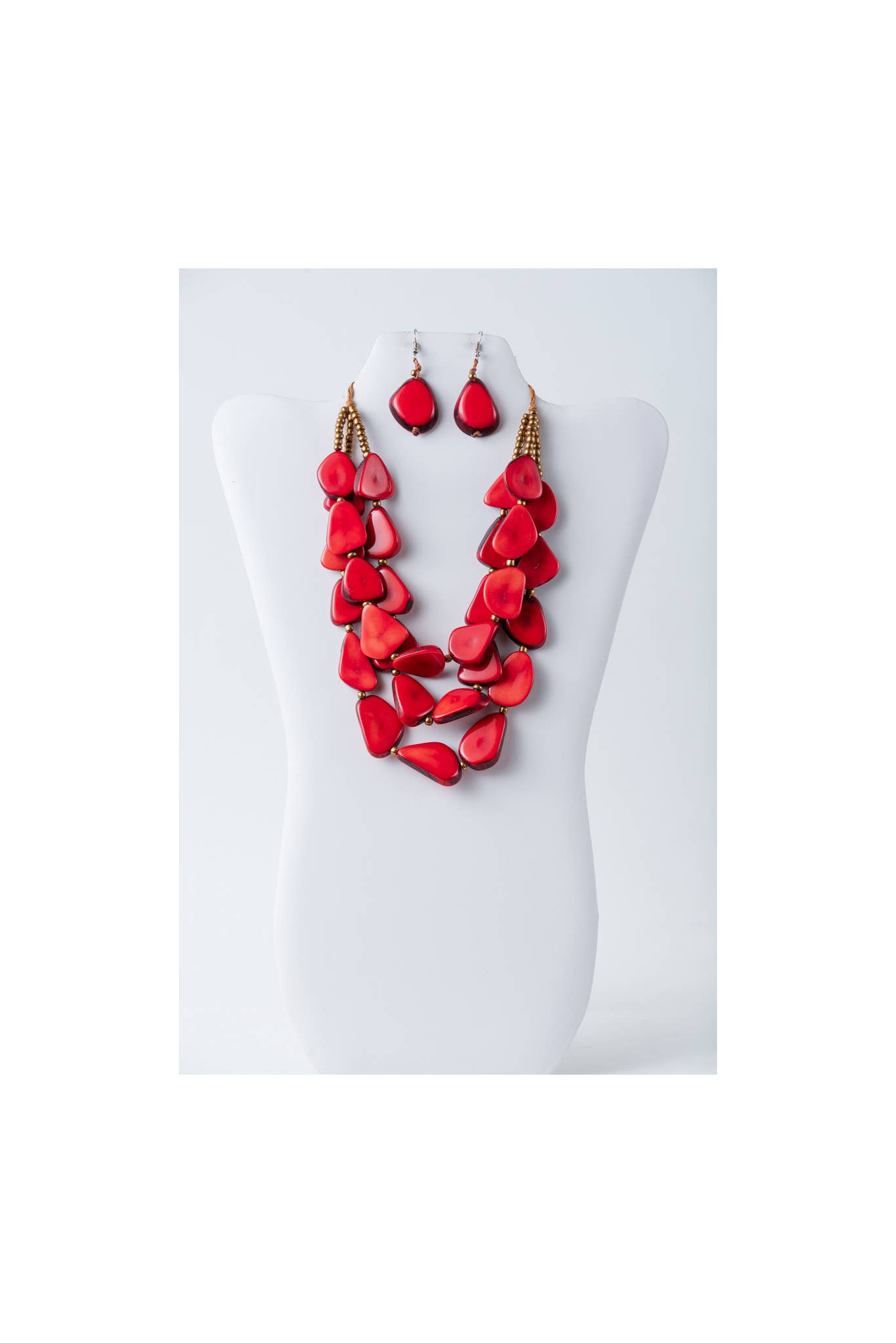 TaguArtsy – wholesale Smycken – Zaley Three Stranded Organic Tagua halsband och örhängen7