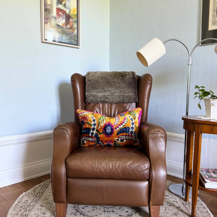 Mila∞Miro by Emelie - Wholesale Throw/Decorative Pillow - Velvet Ikat Cushion Orange Blossom | Velvet Ikat Pillowcase5