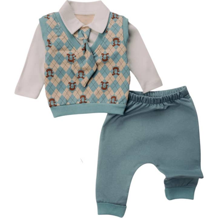 Cheeky Nomads - Wholesale Clothing Set - Baby - 2-piece baby outfit with tie made of organic cotton2
