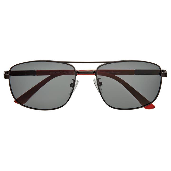 Breed – wholesale Sunglasses – Men's – Breed Gotham Stainless Steel Polarized Aviator Sunglasses