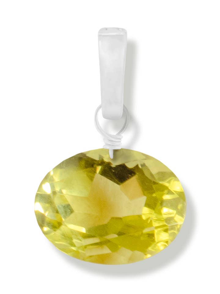 Lemon Quartz Oval Cut Sterling Silver-Filled Duet Charm for wholesale by Iggi