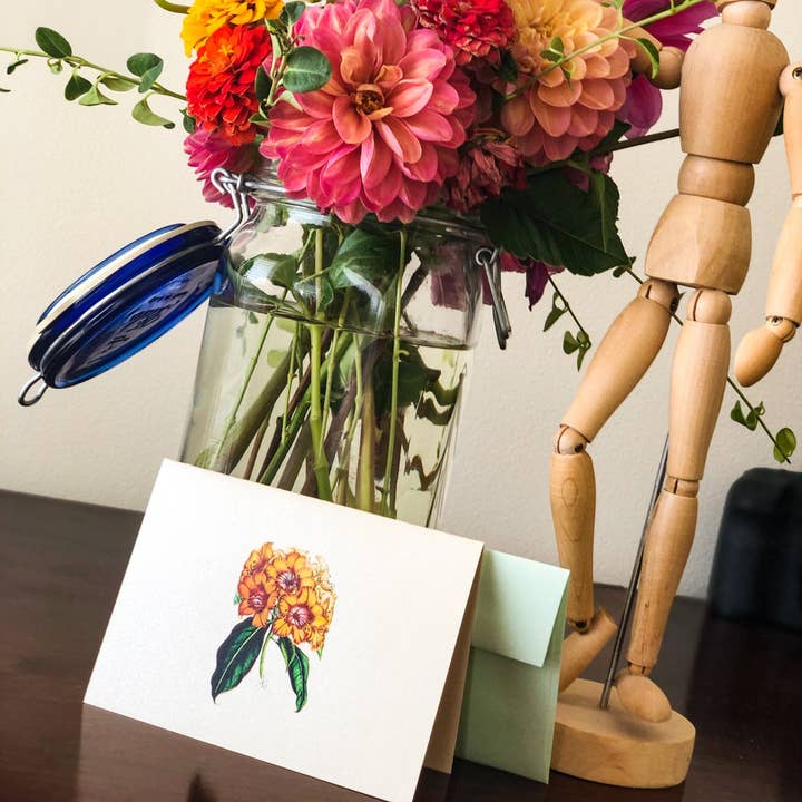 Lilybranch – Engroshandel Brevpapir/sæt med noteskort – Et dusin blomster Notecards på dejlige Shimmery elfenben karton