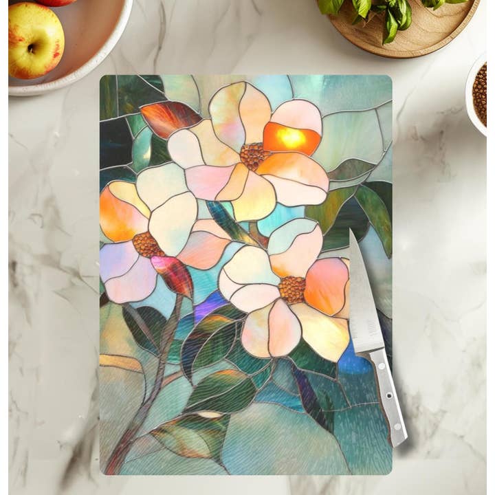 Fernville Creations - Wholesale Cutting Board - Imitation Stained Glass Flower Charcuterie Serving Tray3