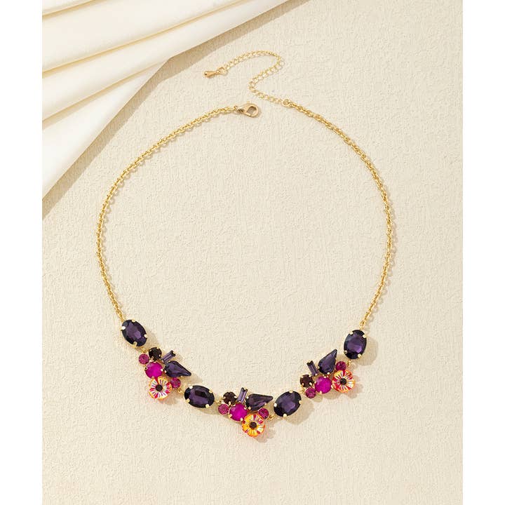 Blossom bijoux - Wholesale Pendant/Charm Necklace - Multiform glass rhinestone and flower necklace – 26AHCC0022