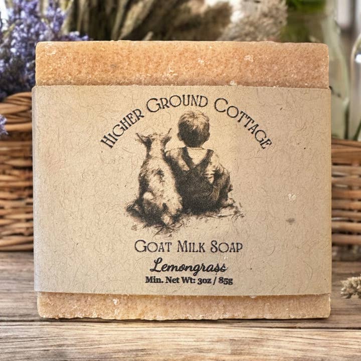Citroengras geiten melkzeep voor wholesale door Higher Ground Cottage