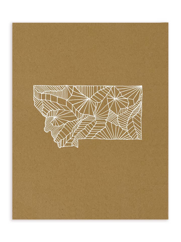 Montana map | screenprint for wholesale by Suz Bax Art