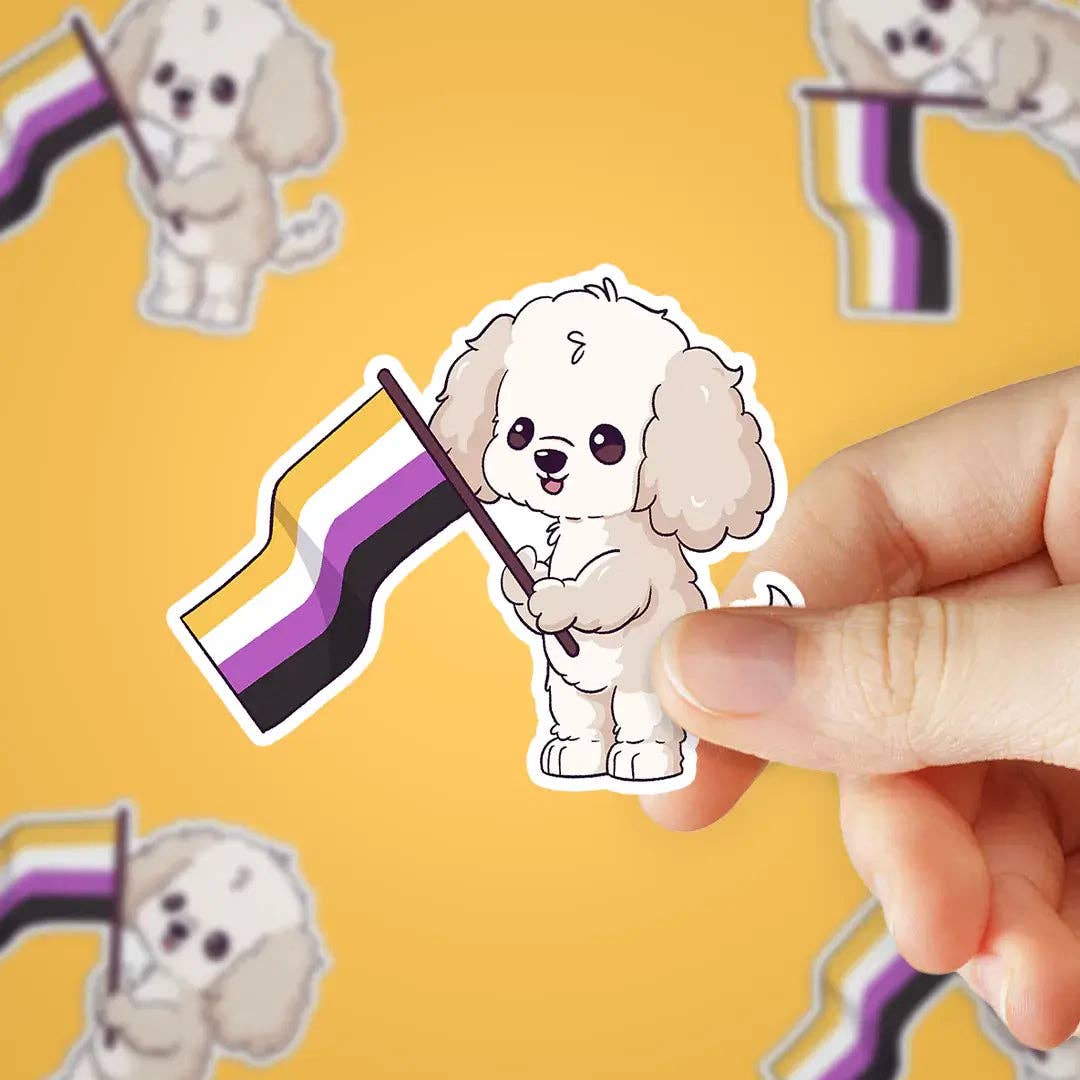 Stick With Finn - Wholesale Sticker - Finn & Nonbinary Flag Sticker1