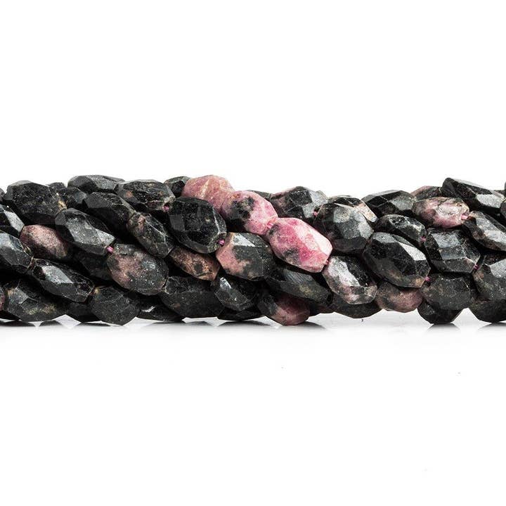 Lot de 42 perles de pépites facettées en rhodonite de 6 à 10 mm, 13,5 pouces pour la vente par The Bead Traders