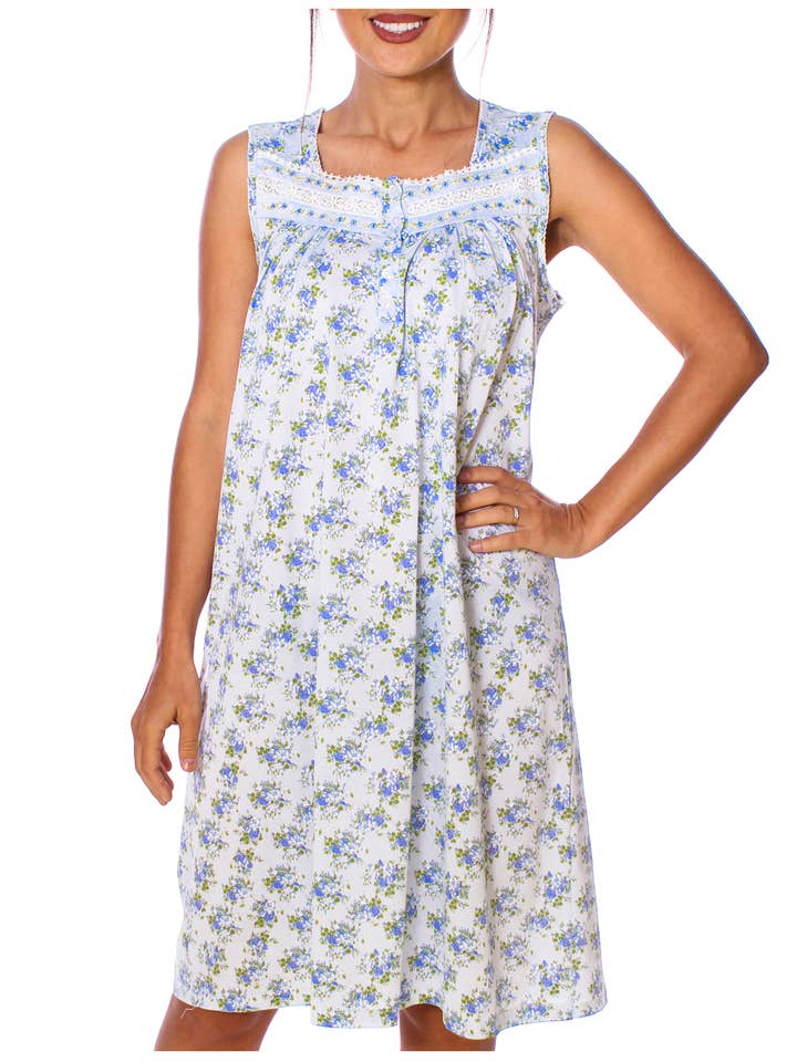 Mouwloze geborduurde kanten nachthemd met bloemen voor dames voor wholesale door YafeMarte