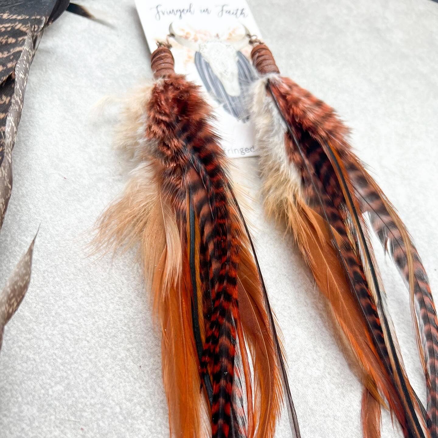 Fringed In Faith - Wholesale Tassel Earrings - Saco Feather Earrings3