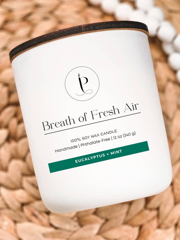 Breath of Fresh Air | Affirmation Candle | 100% Soy for wholesale by Poetry in a Jar