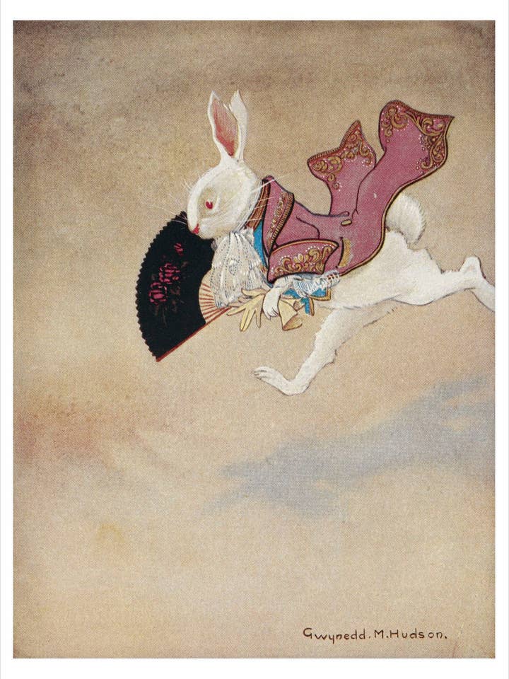 Gwynedd M. Hudson: The White Rabbit Birthday Card for wholesale by Pomegranate