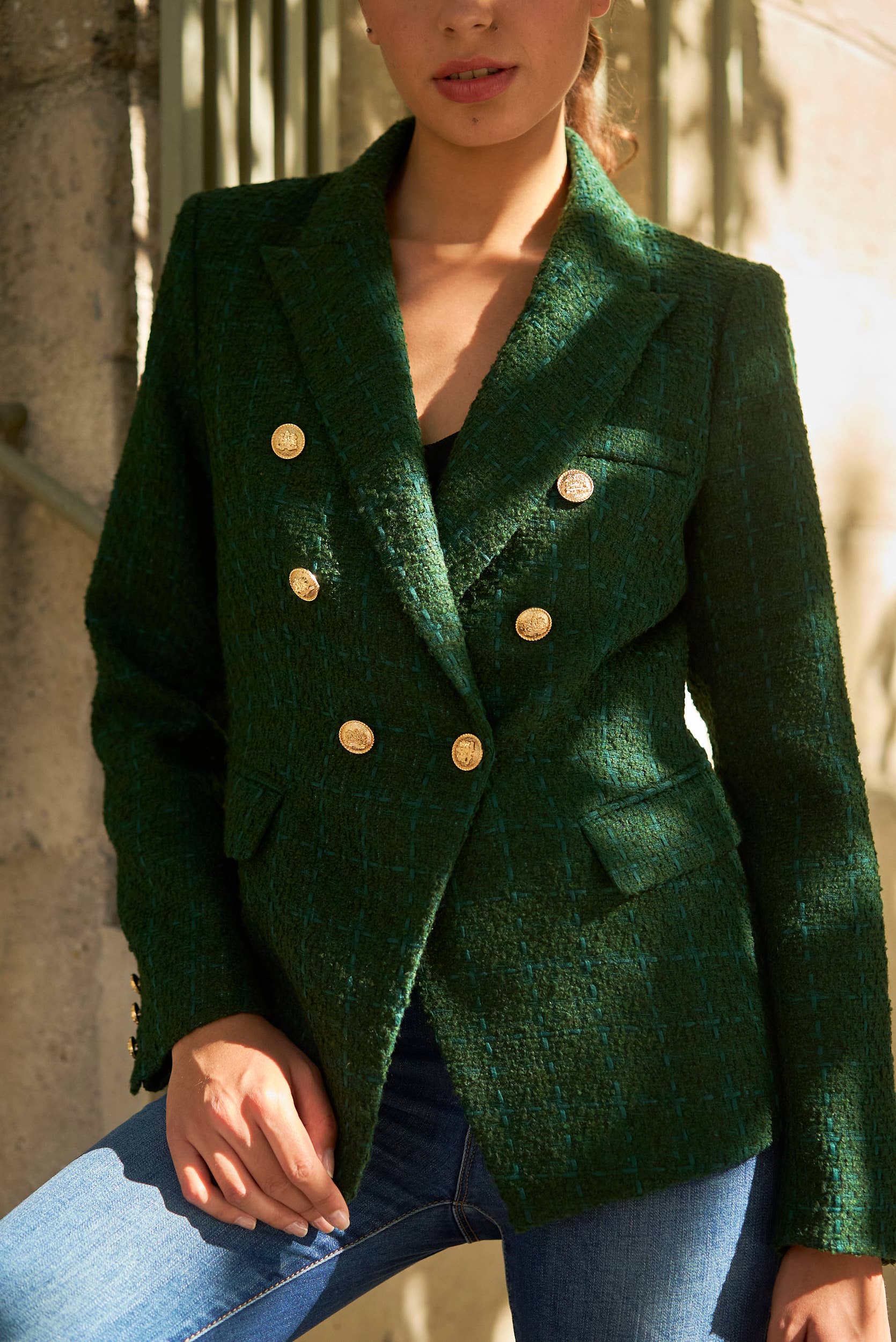 Attentif Paris – wholesale Jacket – Women's – Slim Fit Plain Tweed Jacket7