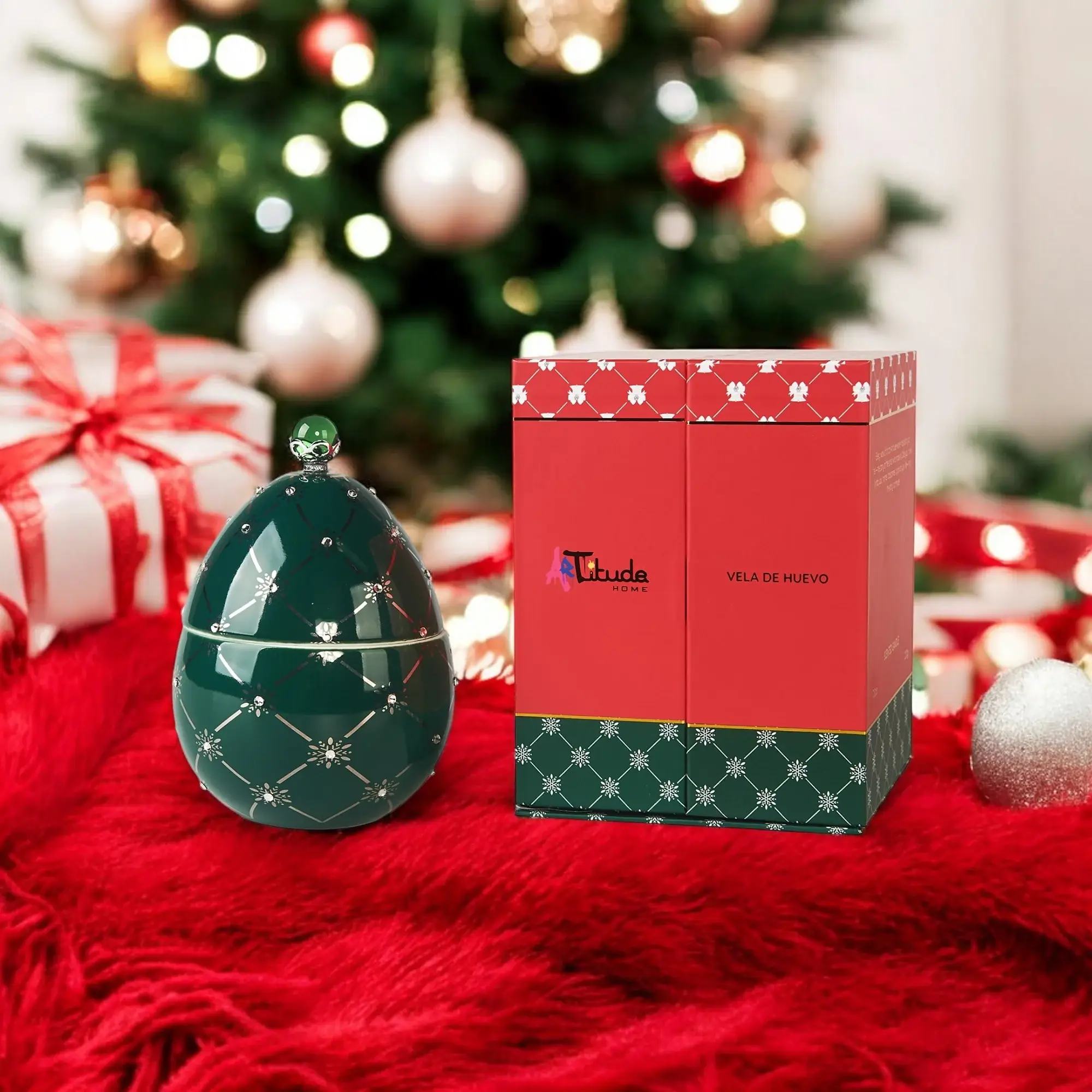 ARTITUDE HOME - Wholesale Novelty Candle - Vela De Huevo-Navidad Verde-Green-S1