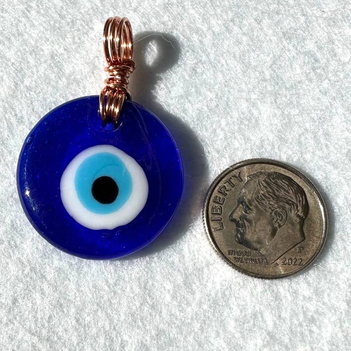 Evil Eye Pendant 30mm Copper wrapped for wholesale by Best South Gems