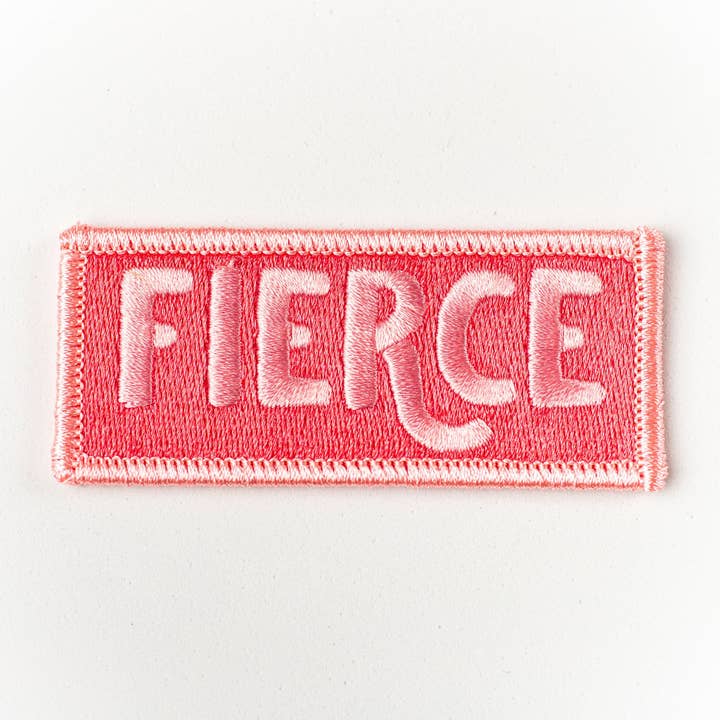 Fierce Embroidered Patch Pink for wholesale by les girls collective