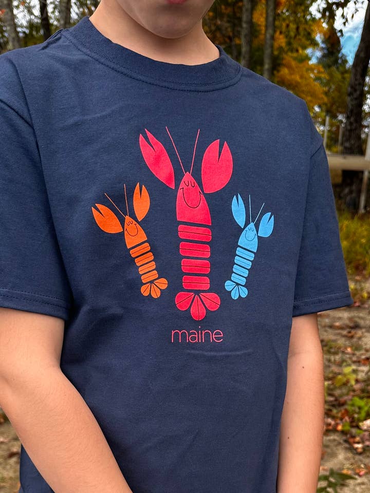 Happy Lobsters Maine Youth Tee for wholesale by Woods & Sea