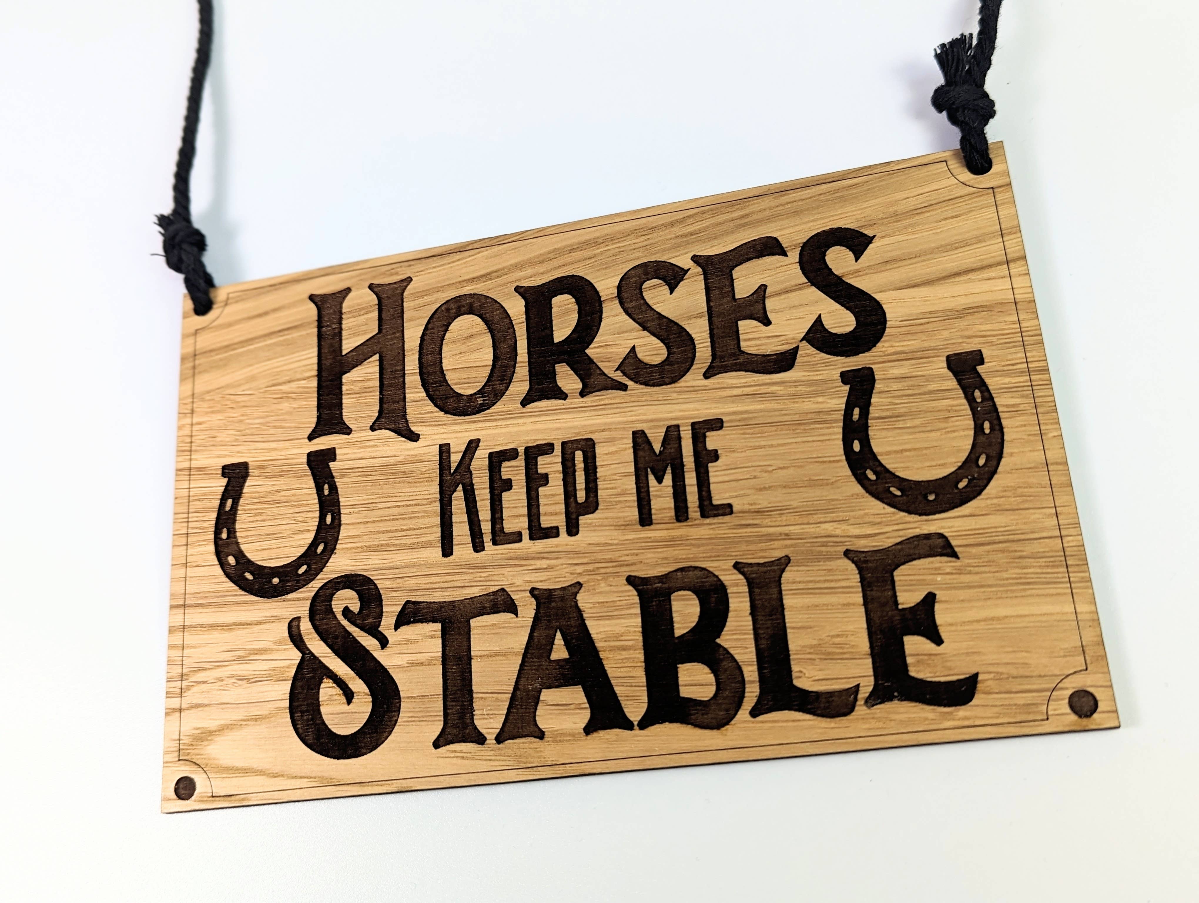 Chikai Shop - Wholesale Door Hanger - Horses keep me stable oak wood door sign, horse door hanger7