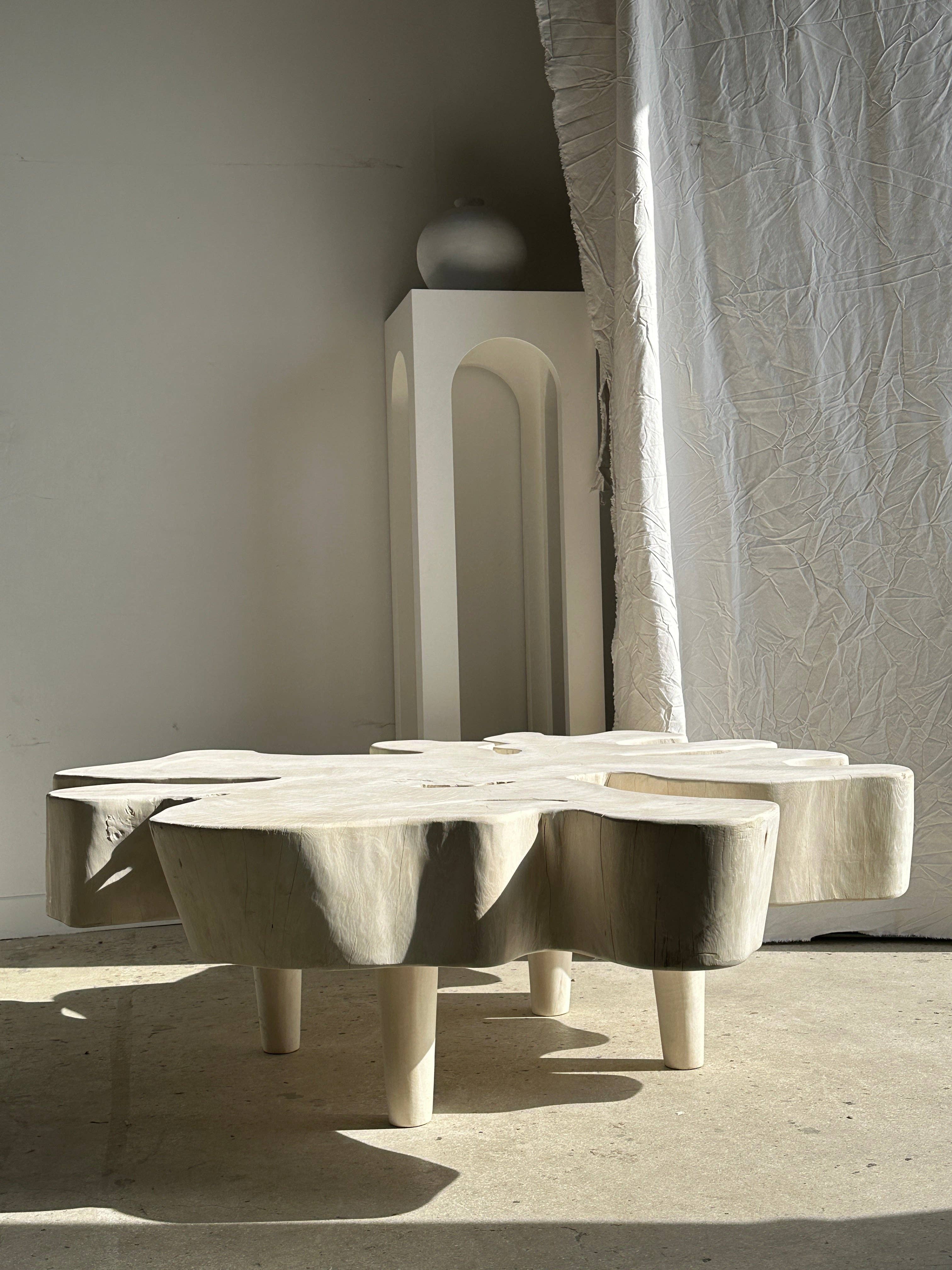 Office Objets - Wholesale Coffee Table - Very large coffee table in bleached mango wood with organic top D:140cm19