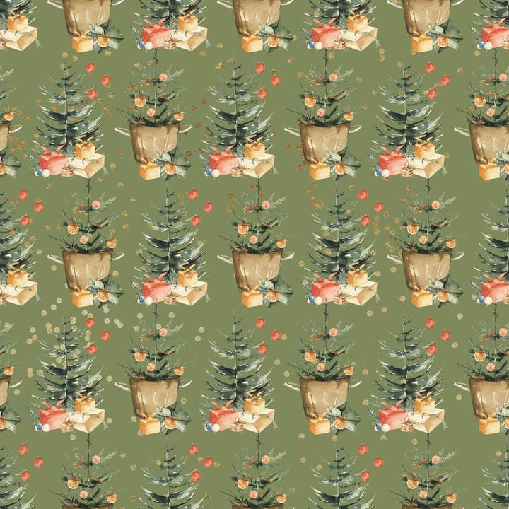 Green Christmas Wrapping Paper Roll | Christmas Tree Wrapper for wholesale by Waterleaf Paper Co.