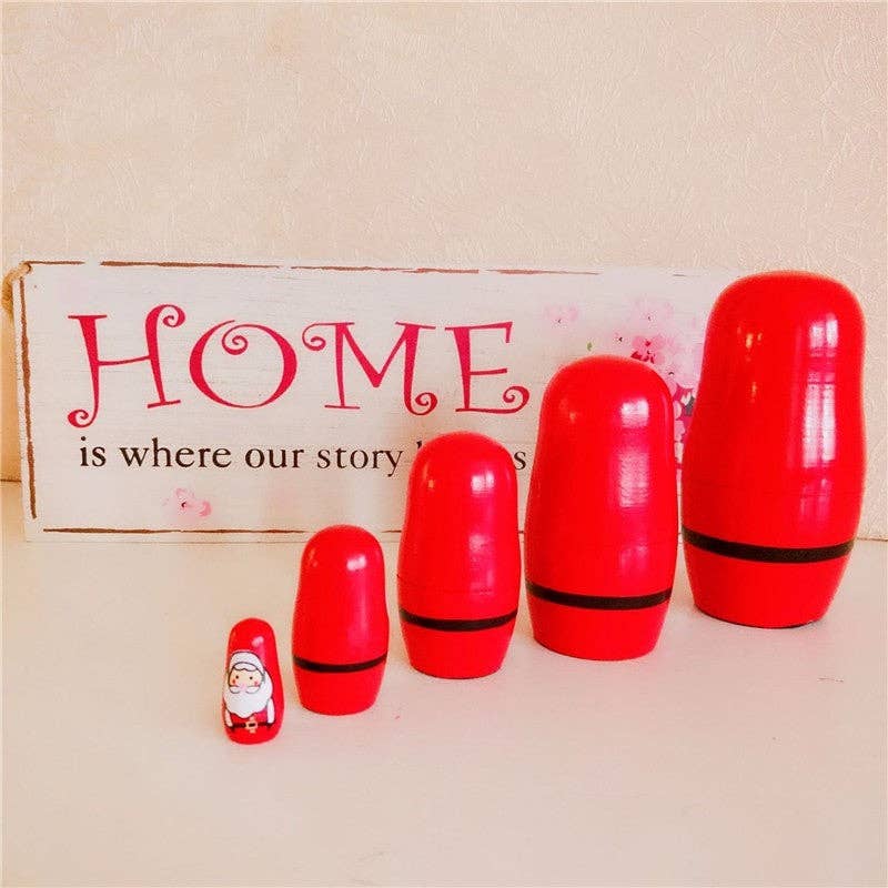 Red Cute Cartoon Wooden Matryoshka Dolls for wholesale on Faire1