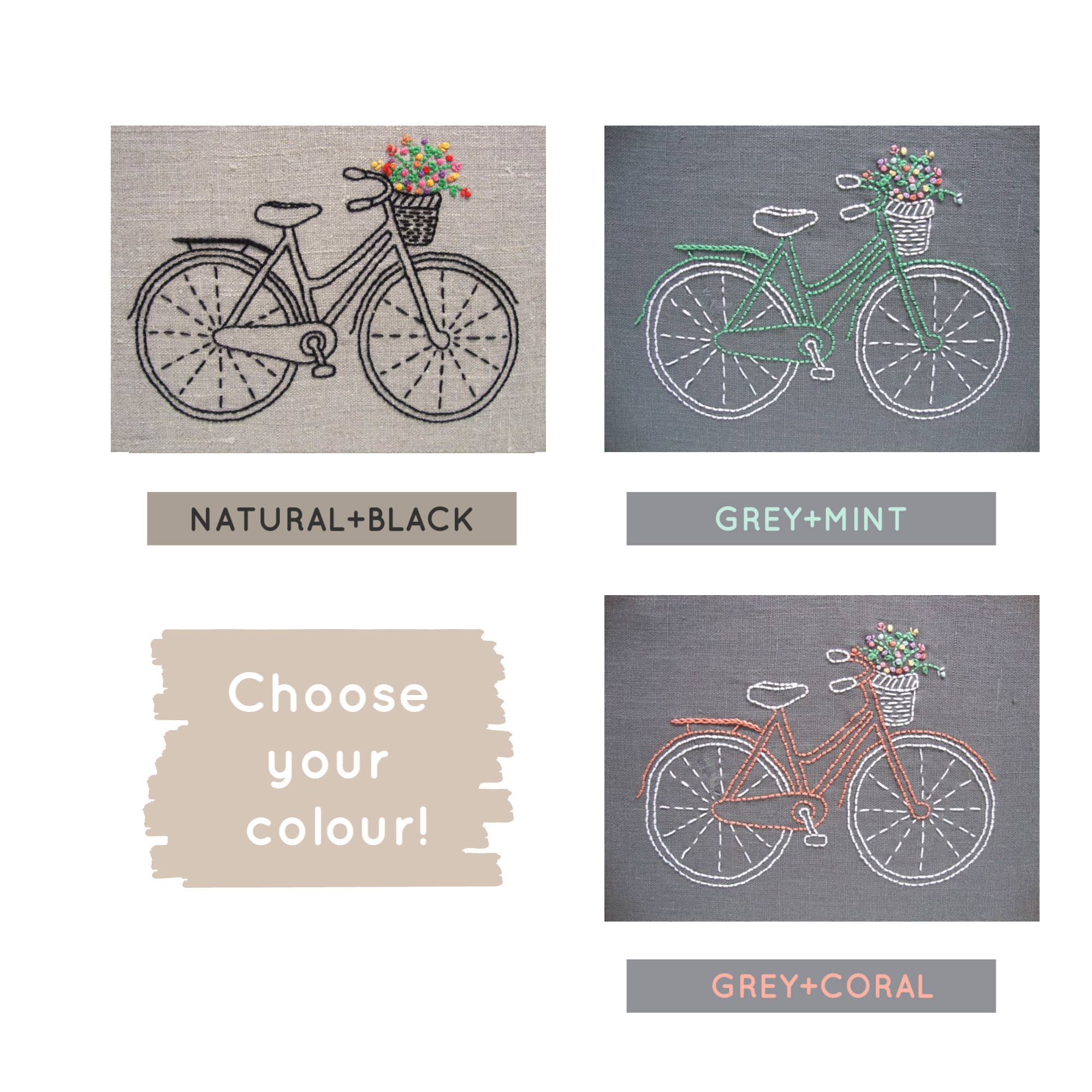 I Heart Stitch Art – wholesale Embroidery/cross-stitch supplies – Bicycle Embroidery Kit8