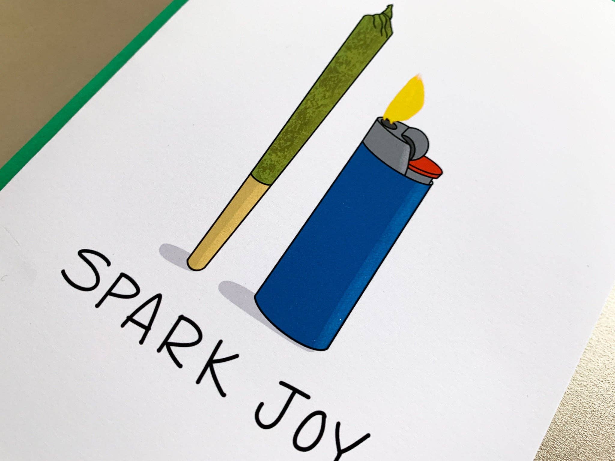 Stone Donut Design, LLC – wholesale Vardagliga hälsningskort – Spark Joy Marie Kondo KonMarie Handgjort Cannabiskort6