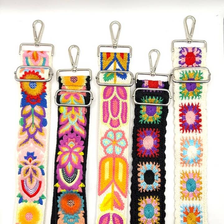 Textured Floral Adjustable Strap for wholesale by Arabello Bags