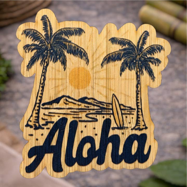 Aloha Beach for wholesale by Bamboo Wood Stickers