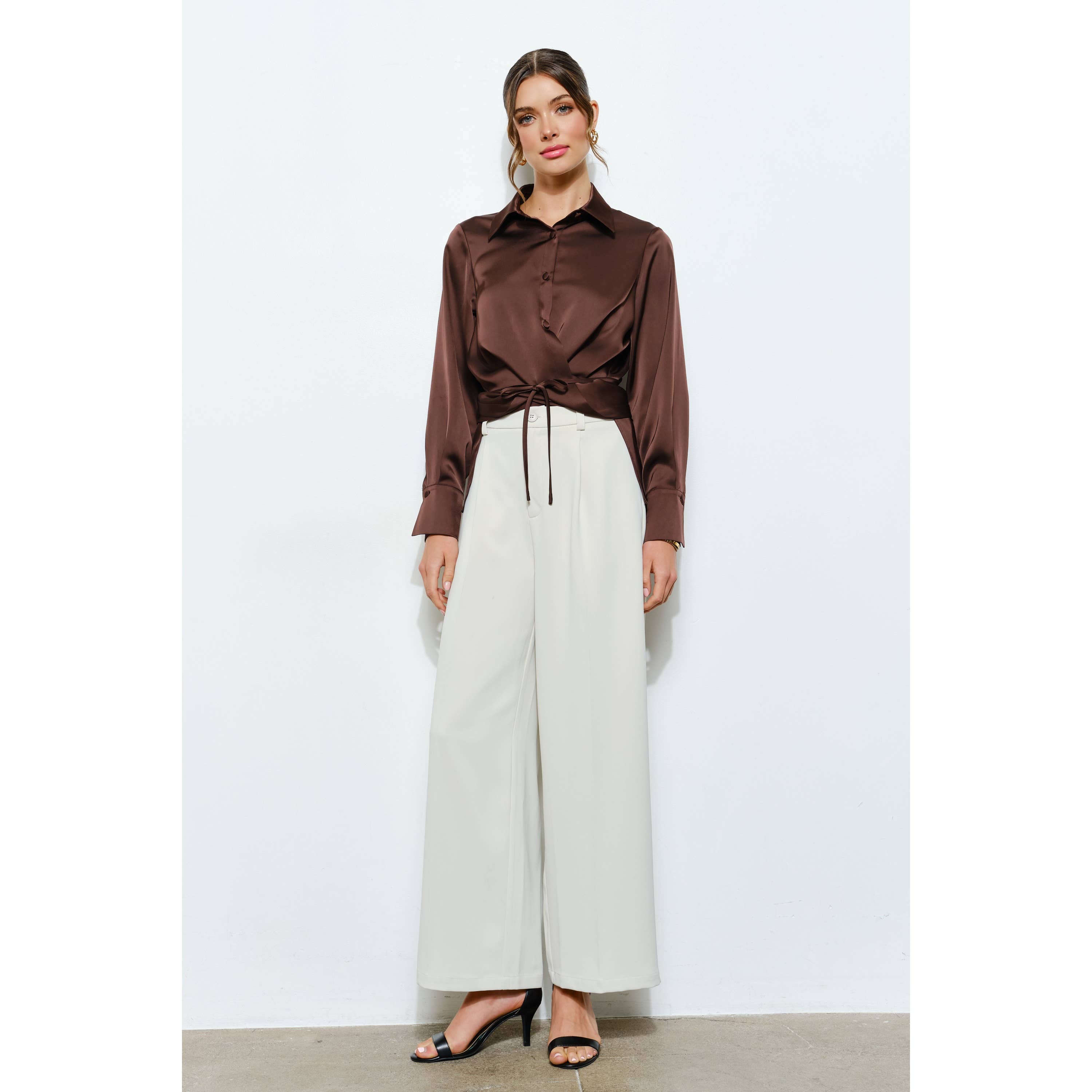 INA - Vente Pantalon – femme - Pantalon large taille haute sur mesure28