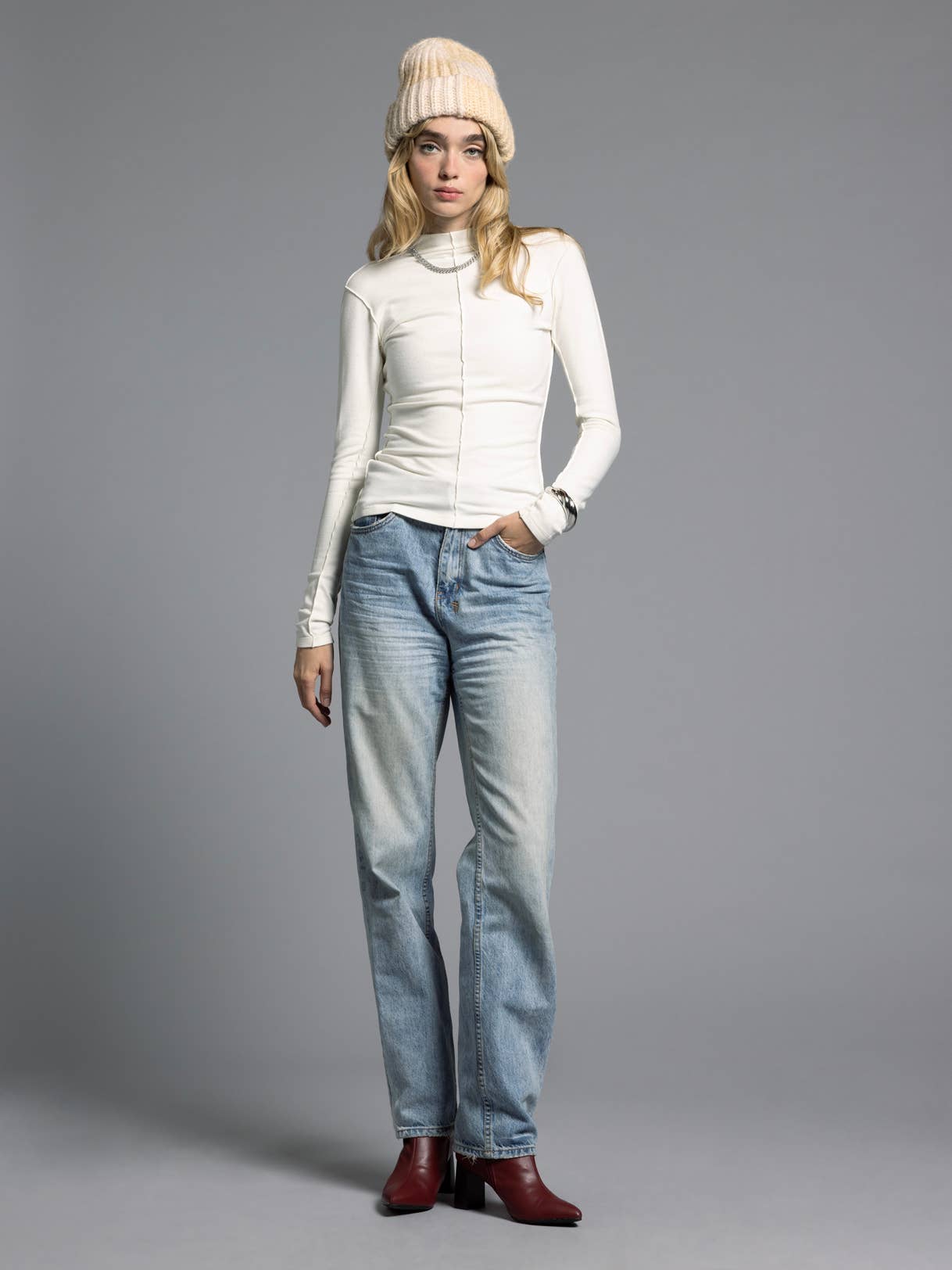 Weekend Los Angeles – Engroshandel Skjorte - Dame – Mock Neck Top - MARISOL LANGÆRMET8