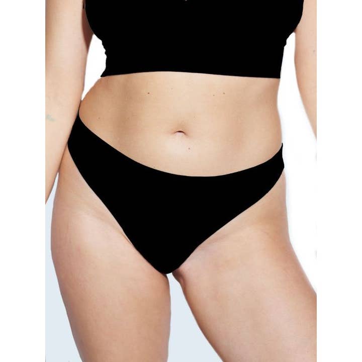 Regular Rise Thong - Seamless Comfort- Onyx for wholesale by Mindd