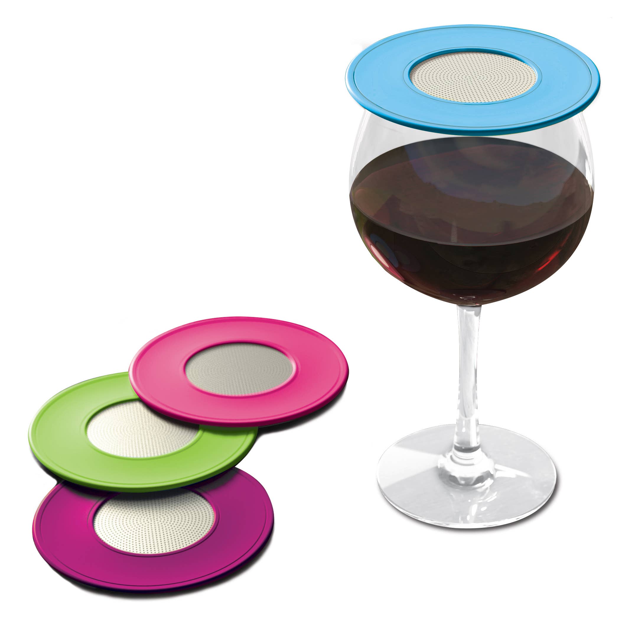 Drink Tops™ - Wholesale Drink Lids - VENTILATED Wine Glass Covers - 40 SINGLES in CDU3