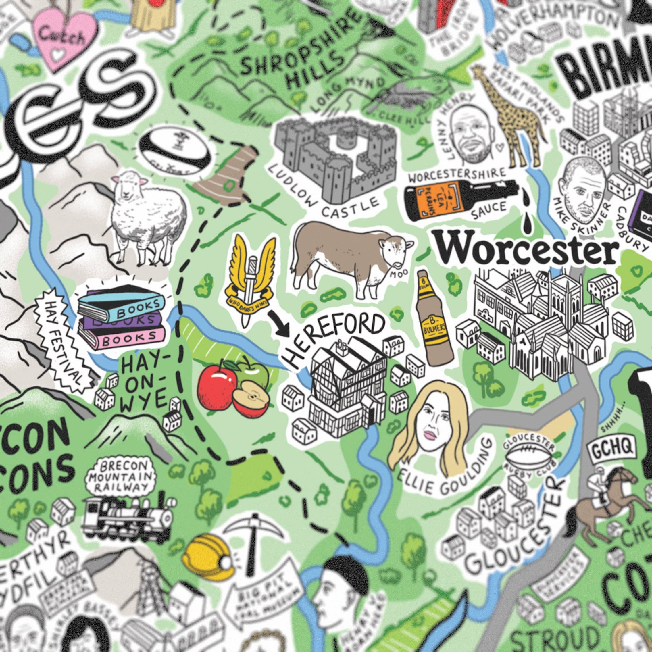 Evermade – wholesale Art print – Hand Drawn Map of Great Britain & Ireland Art Print19