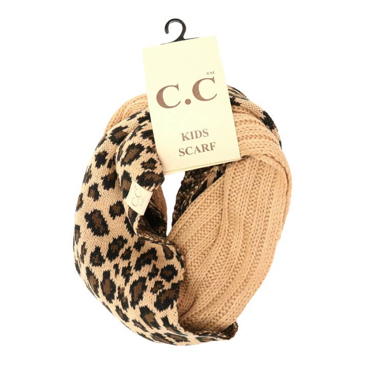 KIDS Leopard Print CC Infinity Scarf KIDSSF80 for wholesale by C.C Beanie
