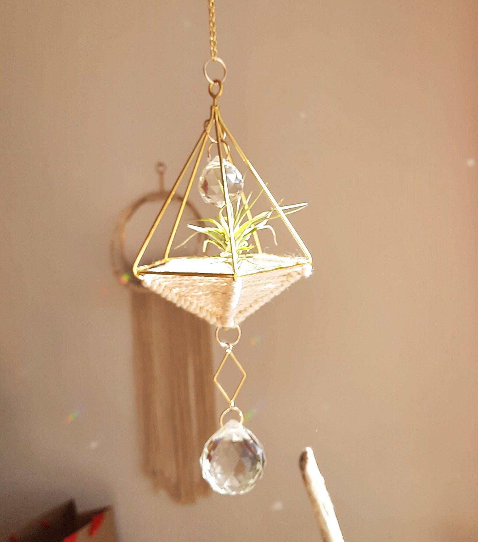 Salut Boho - Vendita all'ingrosso Acchiappasole - Porta Piante d'Aria con Cristalli Prism Rainbow Maker e Decorazione Suncatcher2
