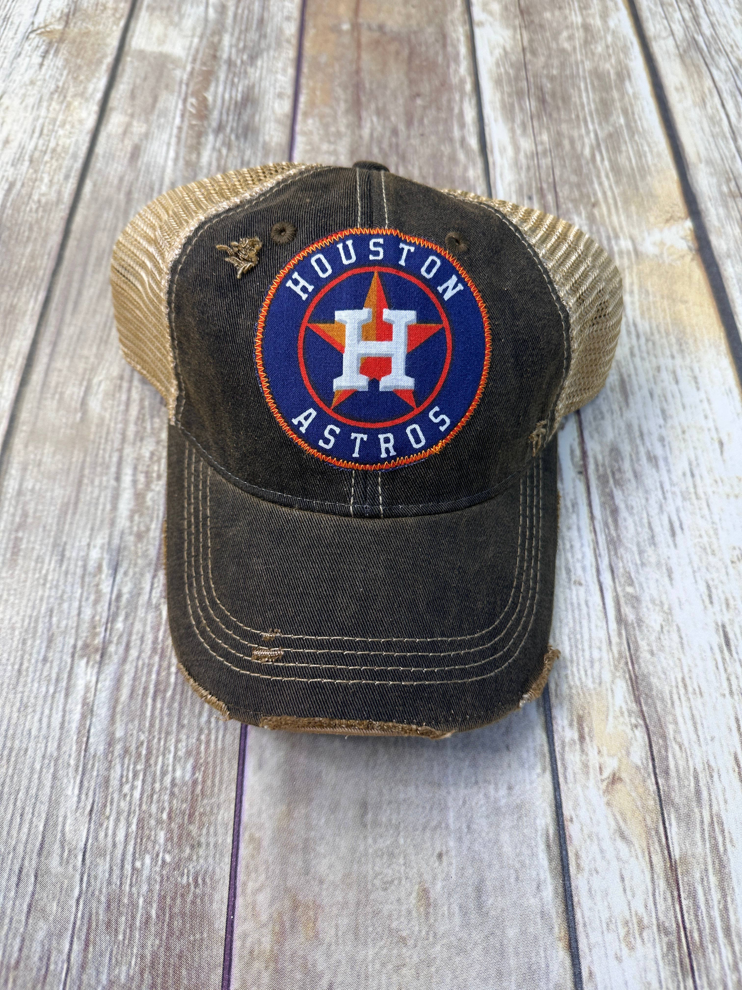 Sweet Texas Treasures - Wholesale Trucker Hat - Unisex - Houston Baseball Circle Dirty Trucker Hat [All Colors]0