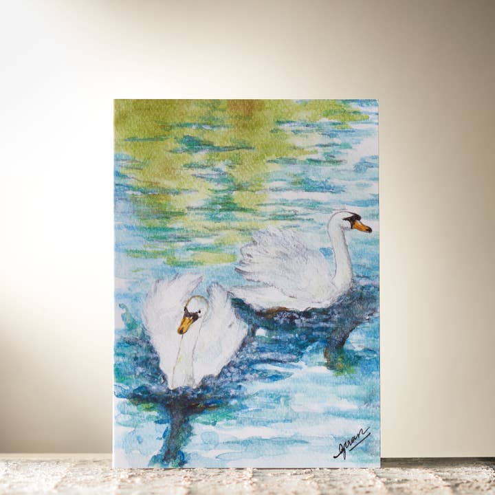 Swans Card by Guan for wholesale by HomeLess Made