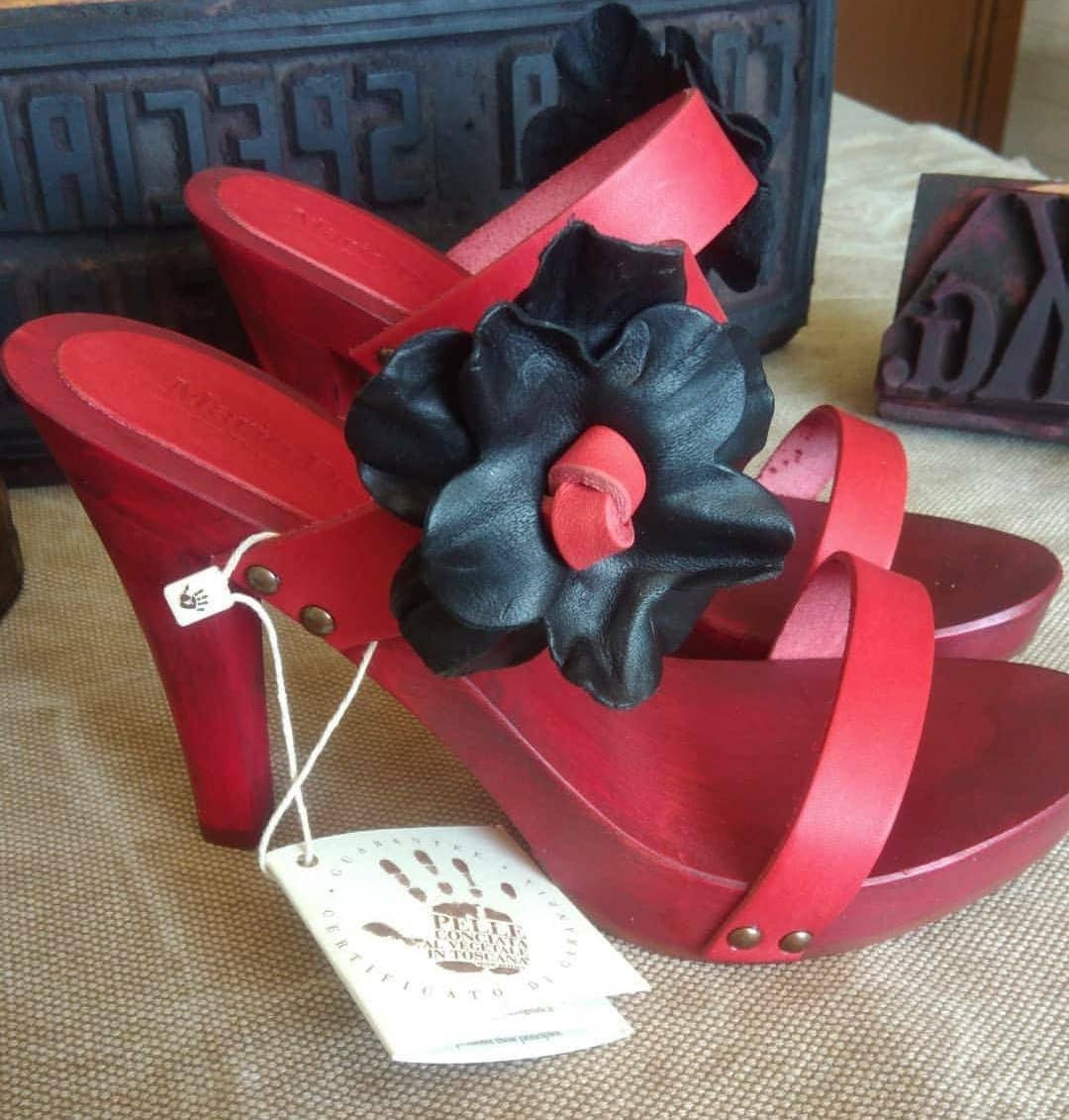 Mario Doni - Wholesale High Heels - Women's - Women's Clog in Vegetable-Tanned Leather, Wooden Clogs Heel #36