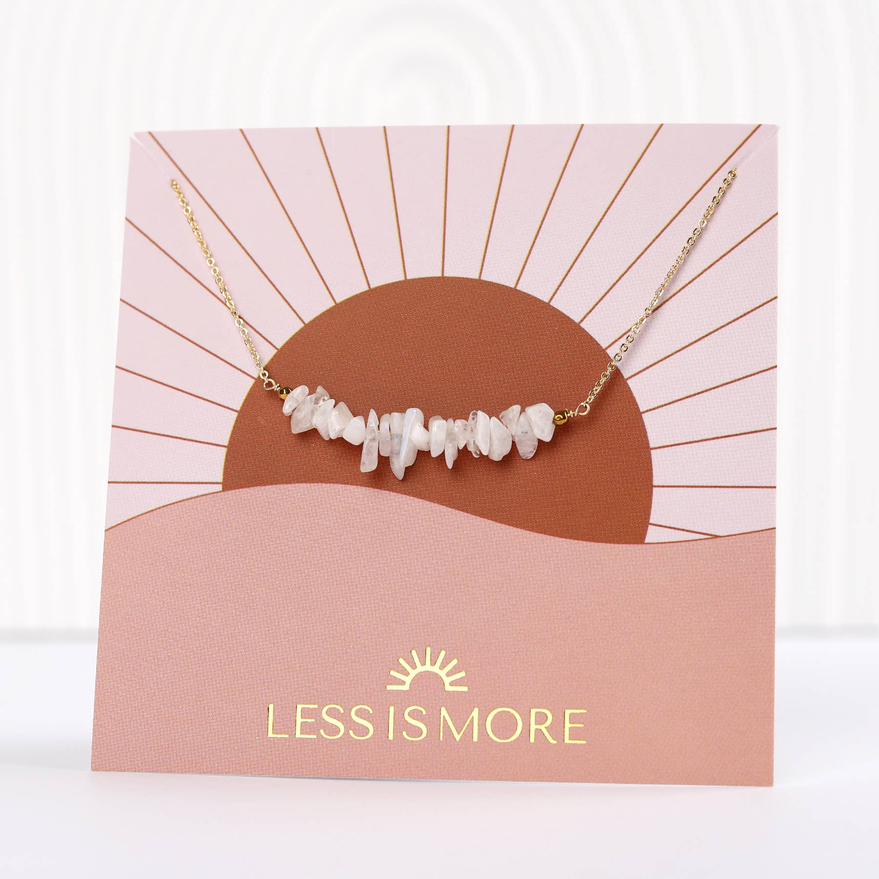 Less is More - Wholesale Beaded Bracelet - Rainbow Moonstone Nugget Smile Bracelet (Gold or Silver)1