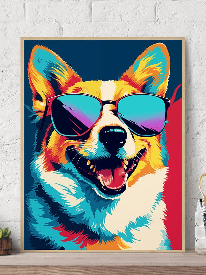 Corgi POP-ART Canvas Wall Art print for wholesale by Arttique - Artistry Canvas Prints